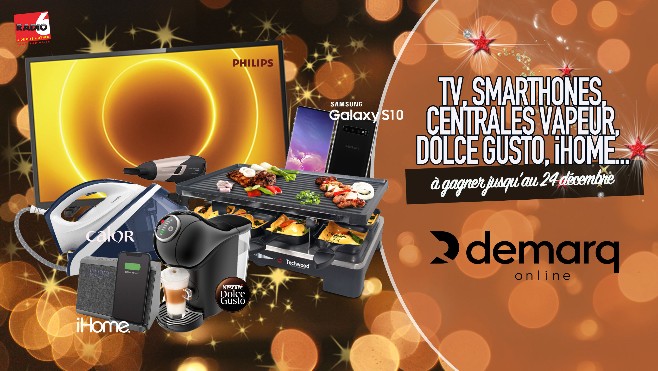 GRAND JEU DE NOËL - Gagnez TV, Smartphone, cafetière, centrale vapeur, appareil Apple et bien plus encore avec Démarq Online et son drive à Boulogne Sur Mer