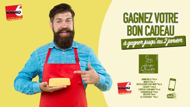 Radio 6 et les fromageries Philippe Olivier vous offrent 30€ de fromage.