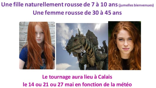 Casting pour un clip promotionnel sur le Dragon de Calais 