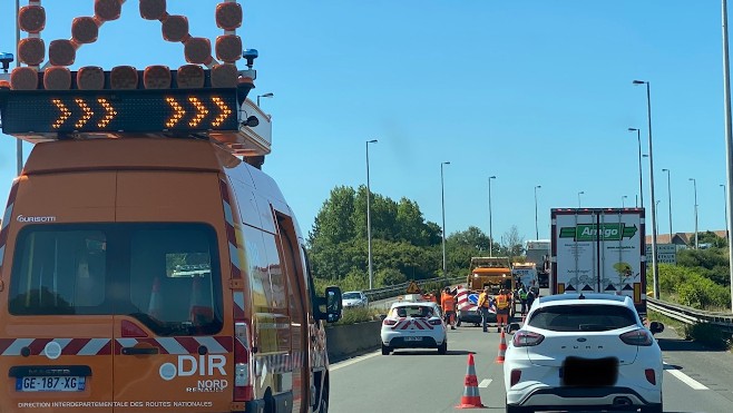 A16: collision entre deux véhicules et plusieurs kilomètres de ralentissement