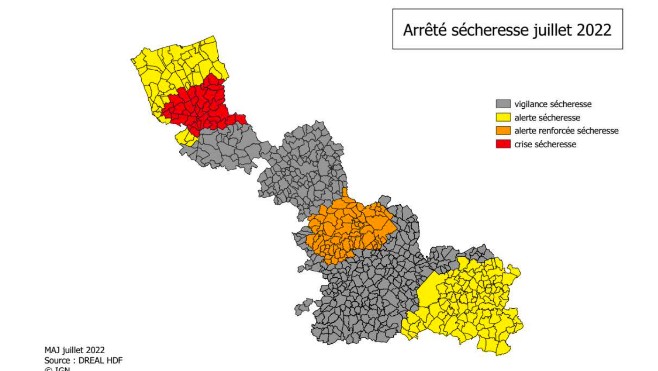 Le bassin de l'Yser en crise sécheresse, une première dans la région!