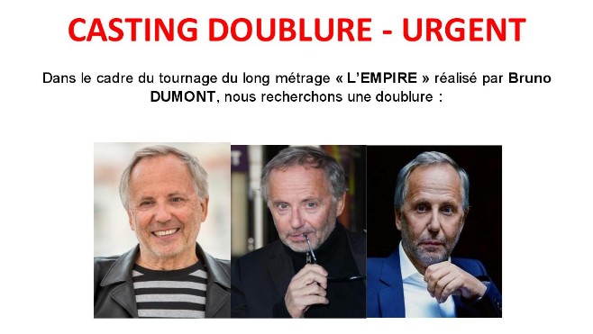 Casting: une doublure de Fabrice Luchini recherchée pour le prochain film de Dumont