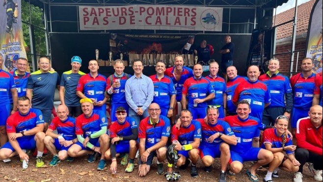 Les pompiers de Calais remportent leur défi vélo