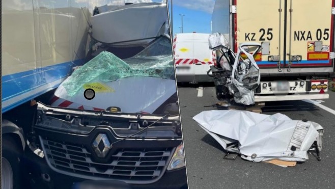 A16 : un poids lourd écrase une camionnette à Craywick