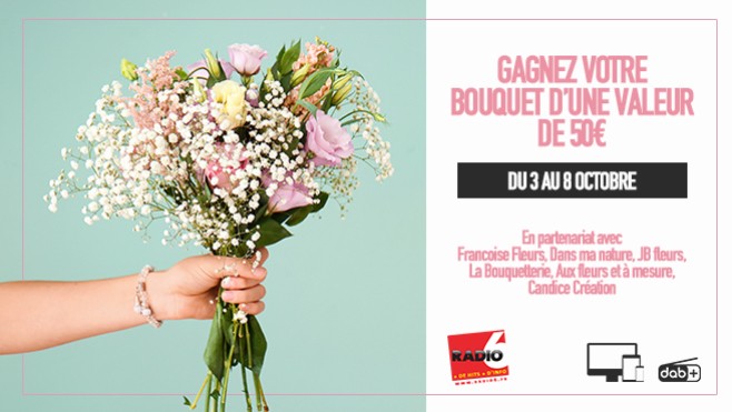 A l'occasion de la Ste Fleurs, gagnez 50€ de fleurs avec de nombreux fleuristes de la région.