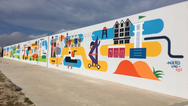 Une œuvre de street art sur le mur d’enceinte de la centrale de Gravelines