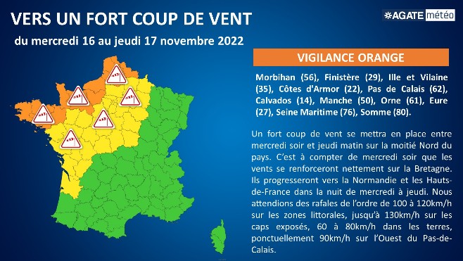 Fort coup de vent attendu sur le littoral dès mercredi soir 