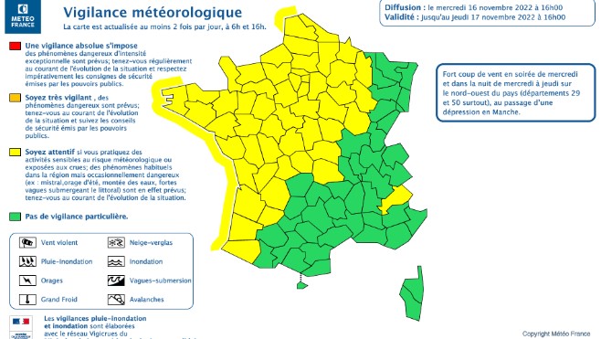 Le Pas-de-Calais et la Somme en vigilance jaune vagues-submersion