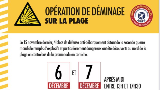 Le Touquet : réunion publique ce soir pour tout savoir sur l'opération de déminage prévue la semaine prochaine