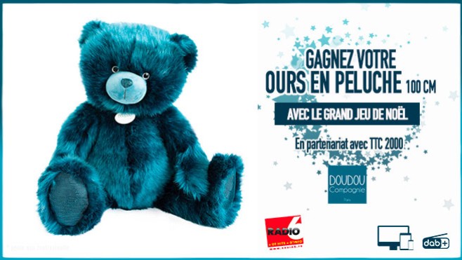 GRAND JEU DE NOËL - Gagnez votre peluche GEANTE d'une valeur de 165€ avec TTC 2000 - Marque : Doudou & Compagnie