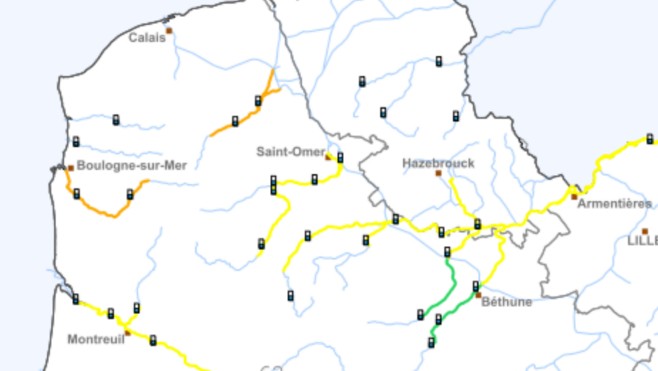 Vigilance orange crues pour la Liane et la Hem