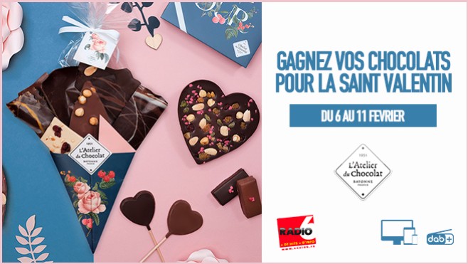 Vos chocolats livrés à domicile pour la St Valentin avec L'ATELIER DU CHOCOLAT DE CALAIS