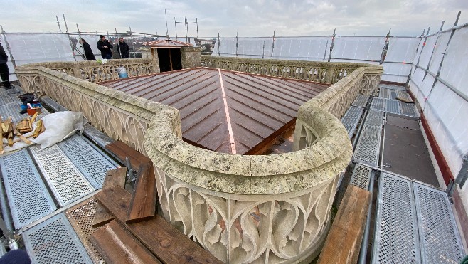 A Abbeville, la tour clocher de l'église St Gilles a retrouvé de sa superbe 