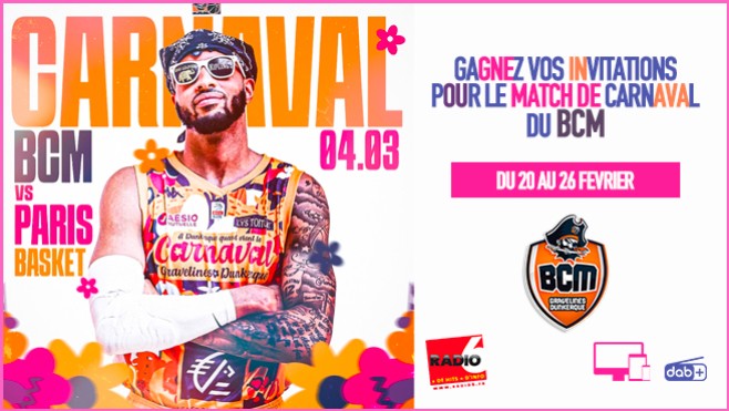 Gagnez vos places pour le match de carnaval du BCM