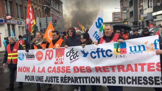 A Dunkerque, les syndicats ouvrent une semaine d'actions et de grèves contre la réforme des retraites.