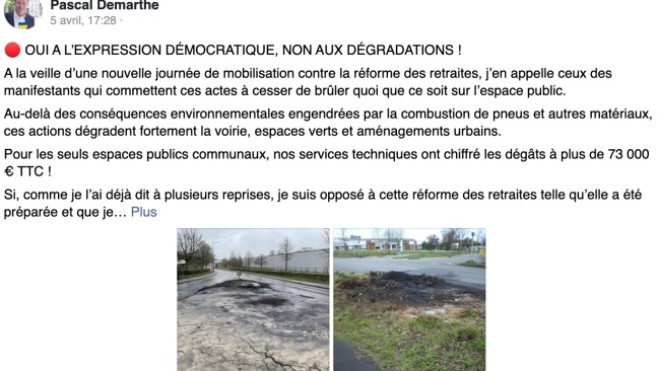 A Abbeville, 73 000 euros de dégradations liées aux barrages et feux de palettes lors des manifestations.