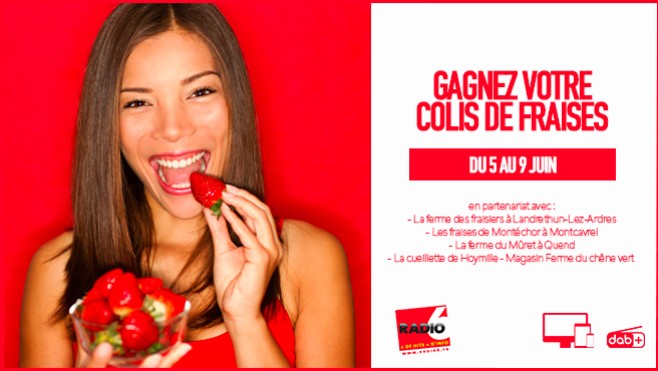 Gagnez votre colis de fraises avec Radio 6 et de nombreux partenaires.