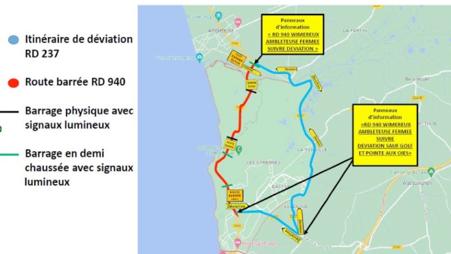 La RD940 sera coupée à la circulation dès lundi entre Ambleteuse et Wimereux.