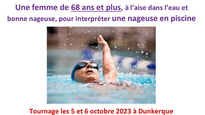 Casting: une femme de 68 ans recherchée pour jouer une nageuse, dans un film à Dunkerque