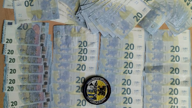 4500 euros de faux billets de 20 euros saisis par les gendarmes de Marconne