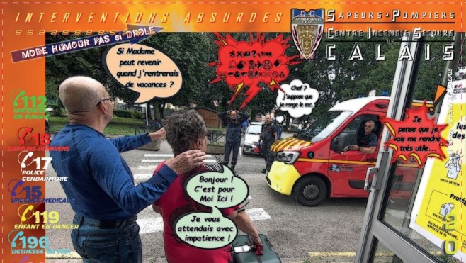 Les interventions absurdes : thématique du calendrier 2024 des sapeurs-pompiers de Calais