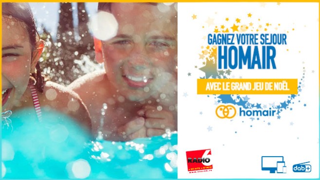 Grand jeu de noël - Les campings Homair offrent une semaine de soleil aux auditeurs de Radio 6