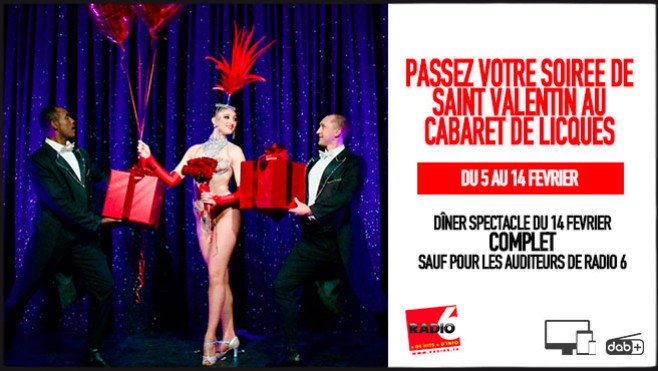 St Valentin - C'est COMPLET sauf pour VOUS ! Gagnez votre dîner spectacle du 14 février au Cabaret de Licques