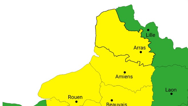 Vigilance jaune aux orages pour le Pas-de-Calais et la Somme