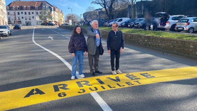 Boulogne sur mer : la ligne d'arrivée de l'étape du Tour de France inaugurée Boulevard Mariette.