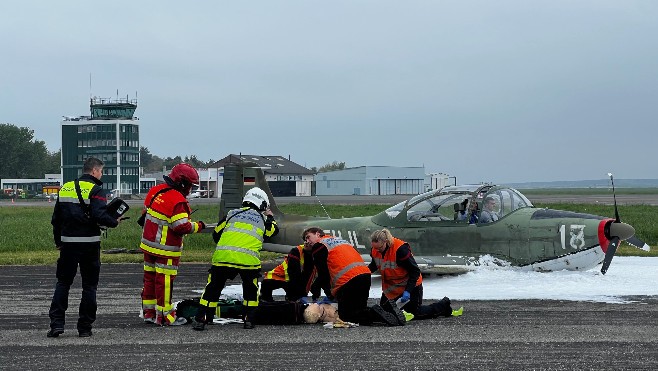 Un accident d'avion simulé à l'aéroport du Touquet
