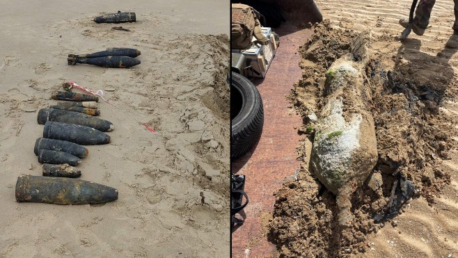 1 bombe et 10 obus neutralisés hier sur les plages de Calais, Audinghen et Oye-plage