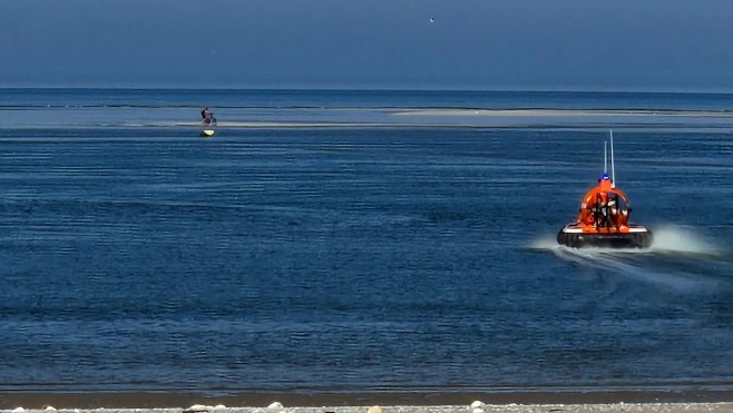 Un cycliste, encerclé par la mer en Baie d'Authie, secouru par la SNSM de Berck