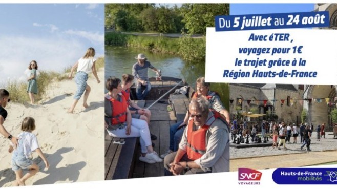 Visitez les Hauts de France en TER pour 1 euro. Les billets en vente dès le 24 juin.