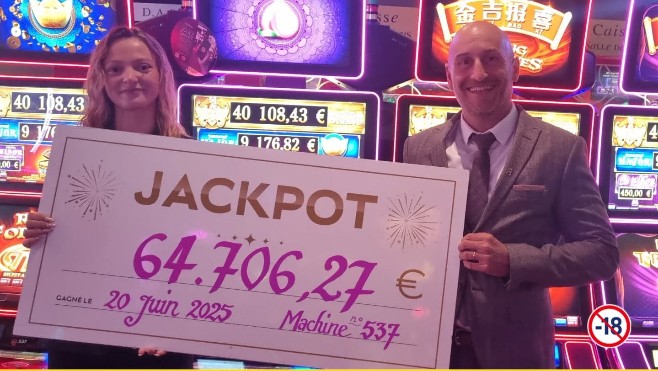 Au Touquet, une picarde décroche 64 700 euros de jackpot sur une machine à sous du Casino Barrière.