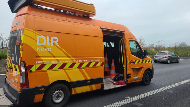 Somme: un agent de la DIR blessé après avoir été percuté sur l'autoroute