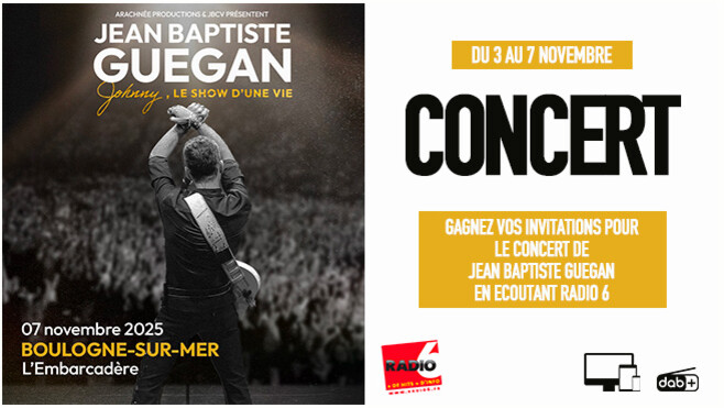 Jean Baptiste Guegan à l'Embarcadère de Boulogne Sur Mer le 07 novembre, vos places à gagner cette semaine.