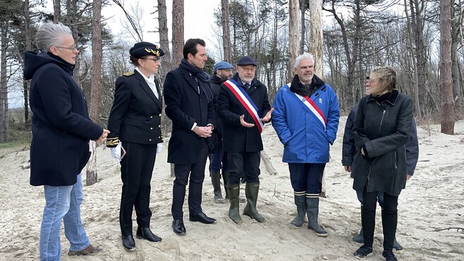 Érosion, montée des eaux, littoral fragilisé : le ministre Mathieu Lefèvre sur le terrain à Groffliers