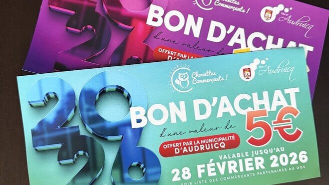 Des bons d’achat de 15 euros sont distribués par la ville d’Audruicq et les commerçants.