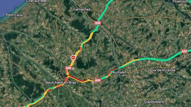 A28 : circulation interrompue à cause de la neige entre Abbeville et Rouen !