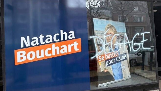 À Calais, le local de campagne de Natacha Bouchart tagué deux fois dans la même matinée !