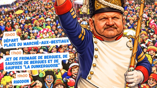 À Bergues, le carnaval c'est dimanche avec le retour de Pompon 1er et du concours du cri de la vache ! 