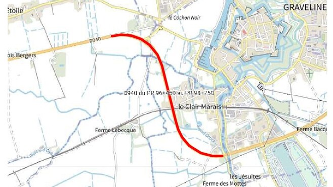 Des travaux sur la D940 entre Oye-Plage et Saint-Folquin jusqu'au 10 avril.