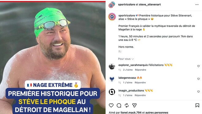 Magellan à la nage : l’exploit fou de Steve Stievenart, le Wimereusien surnommé « Stève le phoque »