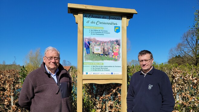 Enquin sur Baillon fait découvrir l'histoire du cresson grâce à des panneaux pédagogiques