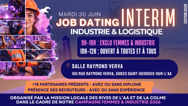 Saint-Georges-sur-l'Aa : un Job Dating intérim dédié à l’industrie et à la logistique organisé le 30 juin