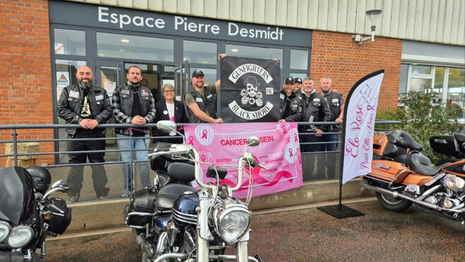 Audruicq : des policiers et gendarmes enfourchent leurs Harley-Davidson pour soutenir Octobre Rose !
