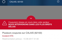 Coupure d'électricité en centre-ville de Calais depuis 18h.