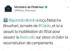 La maire de Calais a été reçue par le Minsitre de l'Intérieur.