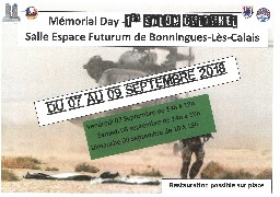 MEMORIAL DAY - CALAISIS - 7, 8 ET 9 SEPTEMBRE