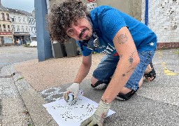 Desvres: le street artiste inkOj colore les rues de la ville